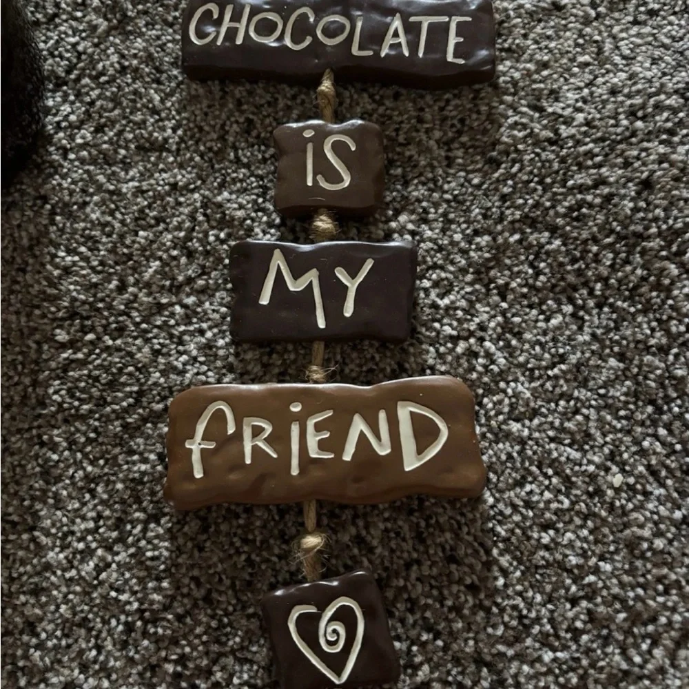 Chocolate-Themed Wall Hanging Decor lot of 2